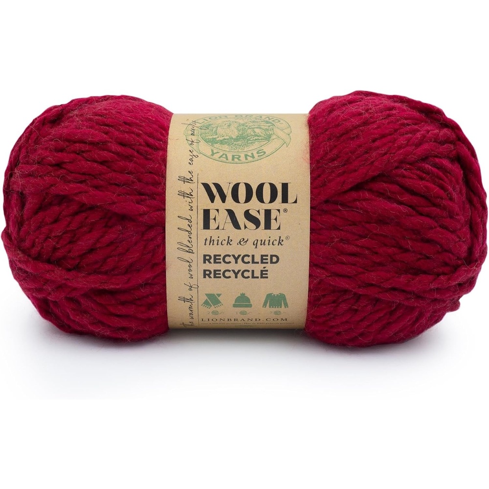 image:imageLion Brand Yarn WoolEase TampQ Recycled Bulky Yarn for Crochet Cream 1 PackBurgundy