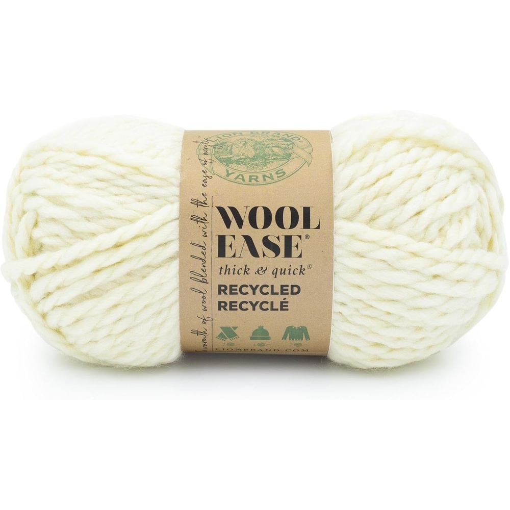 image:imageLion Brand Yarn WoolEase TampQ Recycled Bulky Yarn for Crochet Cream 1 PackCream
