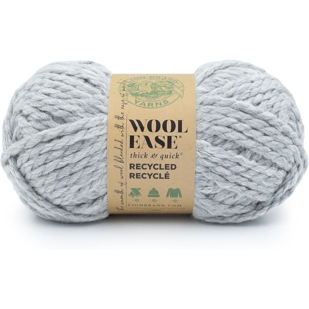 image:imageLion Brand Yarn WoolEase TampQ Recycled Bulky Yarn for Crochet Cream 1 PackGrey