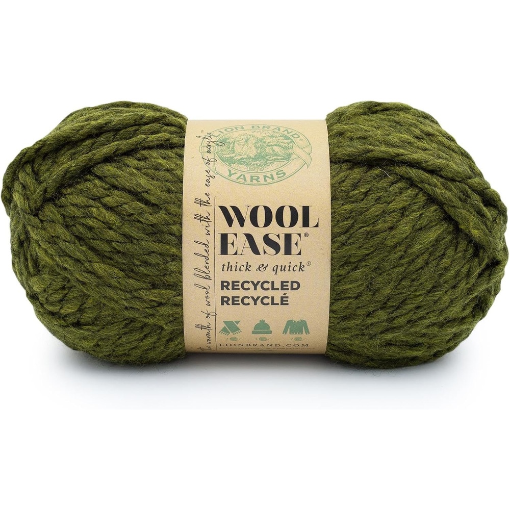 image:imageLion Brand Yarn WoolEase TampQ Recycled Bulky Yarn for Crochet Cream 1 PackOlive