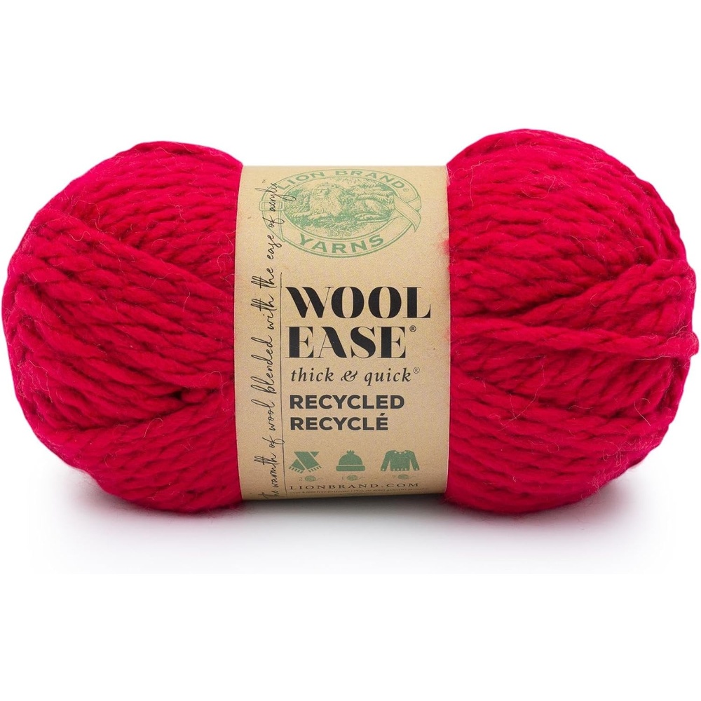 image:imageLion Brand Yarn WoolEase TampQ Recycled Bulky Yarn for Crochet Cream 1 PackRed