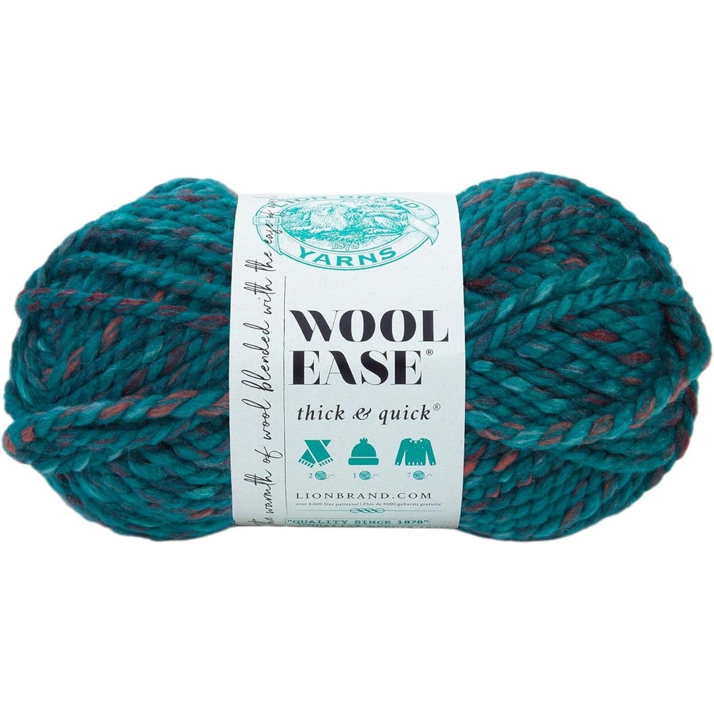image:imageLion Brand Yarn WoolEase Thick amp Quick Yarn Celebration White 3 Pack Super Bulky Wool Acrylic Blend Fiber for Soft Hats Sweaters Chunky Blankets Yarn for Crochet Knitting Crafts WeavingDeep Lagoon