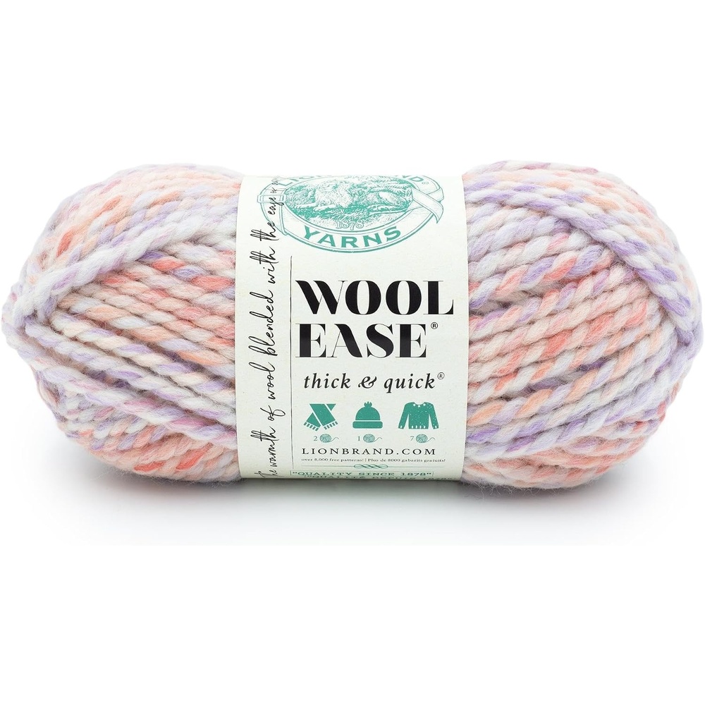 image:imageLion Brand Yarn WoolEase Thick amp Quick Yarn Celebration White 3 Pack Super Bulky Wool Acrylic Blend Fiber for Soft Hats Sweaters Chunky Blankets Yarn for Crochet Knitting Crafts WeavingBubblegum