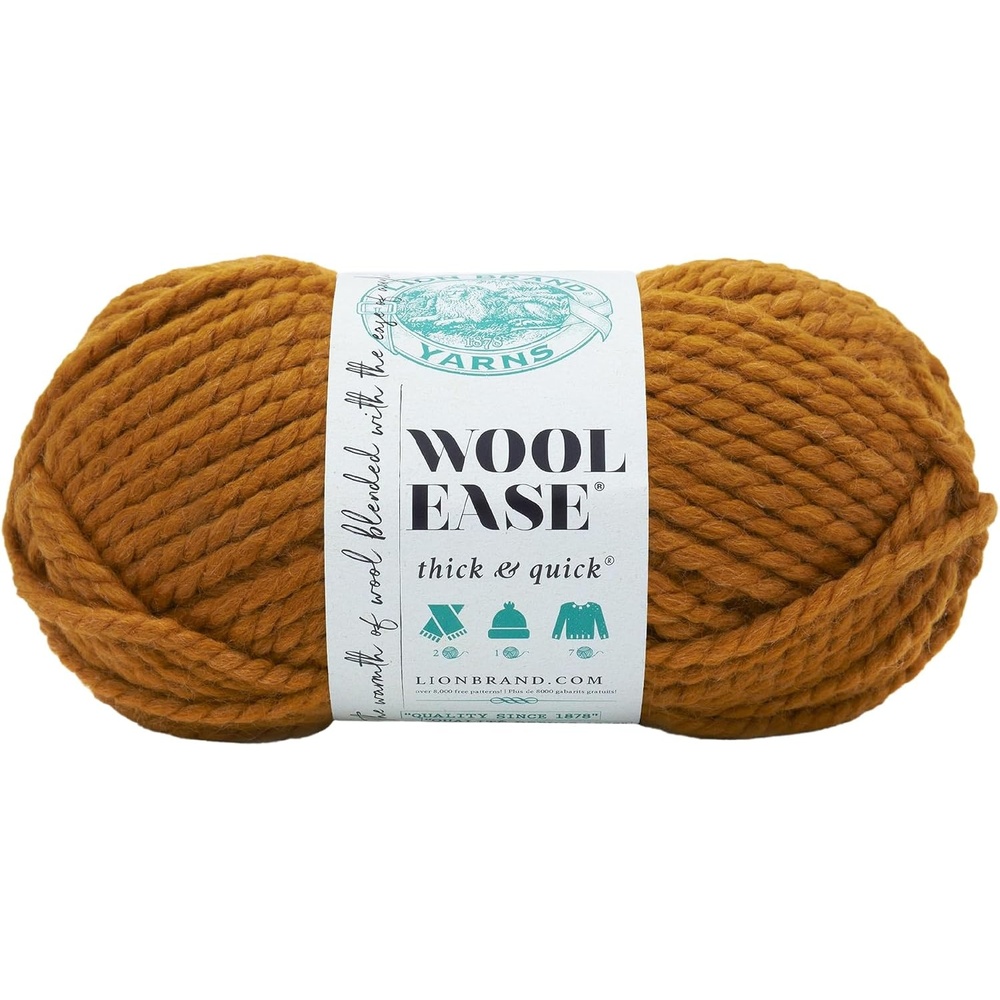 image:imageLion Brand Yarn WoolEase Thick amp Quick Yarn Celebration White 3 Pack Super Bulky Wool Acrylic Blend Fiber for Soft Hats Sweaters Chunky Blankets Yarn for Crochet Knitting Crafts WeavingButterscotch