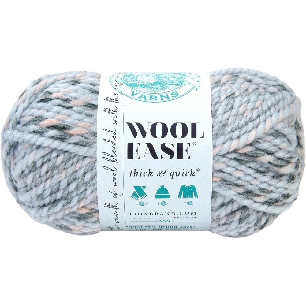 image:imageLion Brand Yarn WoolEase Thick amp Quick Yarn Celebration White 3 Pack  Super Bulky Wool Acrylic Blend Fiber for Soft Hats Sweaters Chunky Blankets Yarn for Crochet Knitting Crafts WeavingArctic Ice