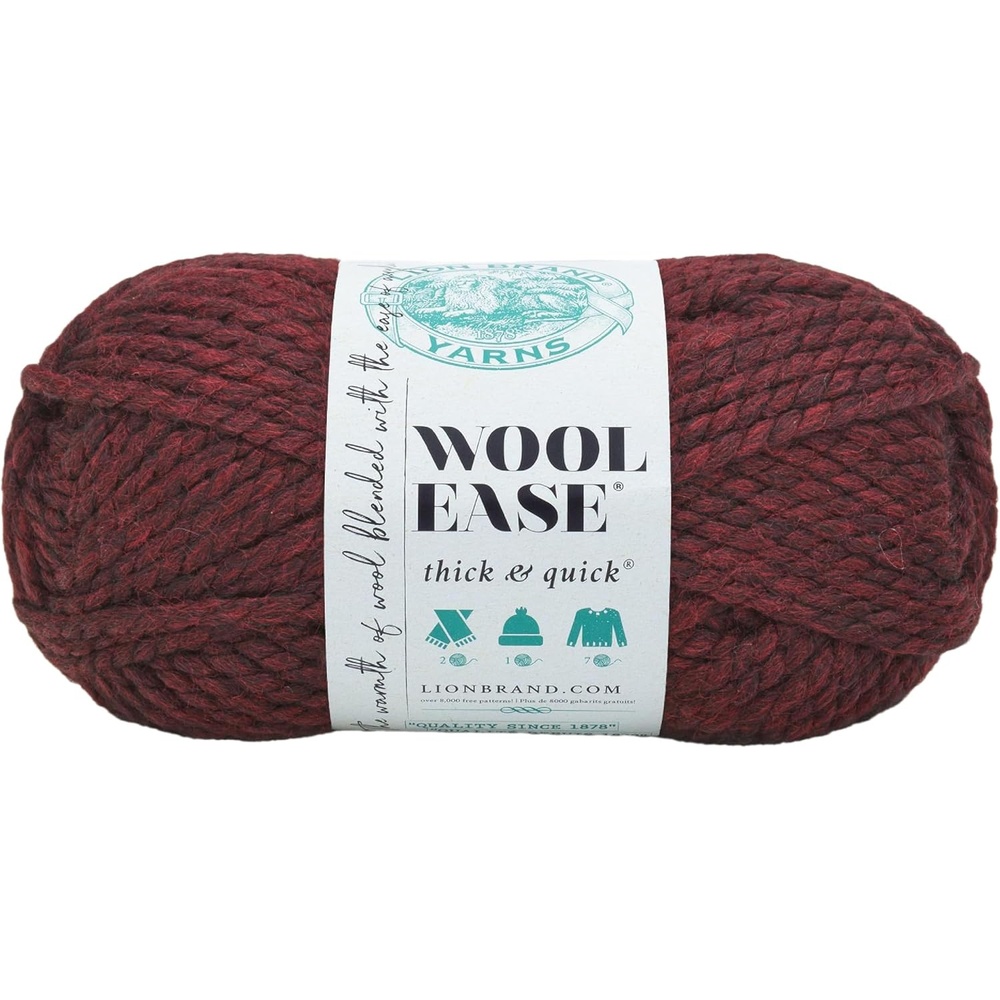 image:imageLion Brand Yarn WoolEase Thick amp Quick Yarn Celebration White 3 Pack Super Bulky Wool Acrylic Blend Fiber for Soft Hats Sweaters Chunky Blankets Yarn for Crochet Knitting Crafts WeavingClaret