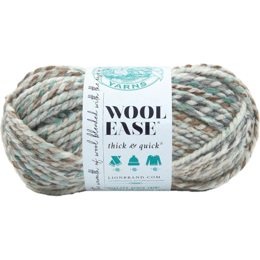 image:imageLion Brand Yarn WoolEase Thick amp Quick Yarn Celebration White 3 Pack Super Bulky Wool Acrylic Blend Fiber for Soft Hats Sweaters Chunky Blankets Yarn for Crochet Knitting Crafts WeavingSeaglass