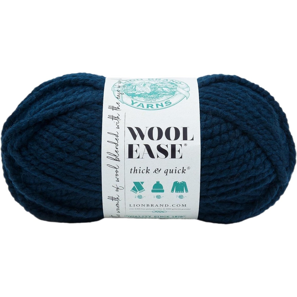 image:imageLion Brand Yarn WoolEase Thick amp Quick Yarn Celebration White 3 Pack Super Bulky Wool Acrylic Blend Fiber for Soft Hats Sweaters Chunky Blankets Yarn for Crochet Knitting Crafts WeavingPetrol Blue