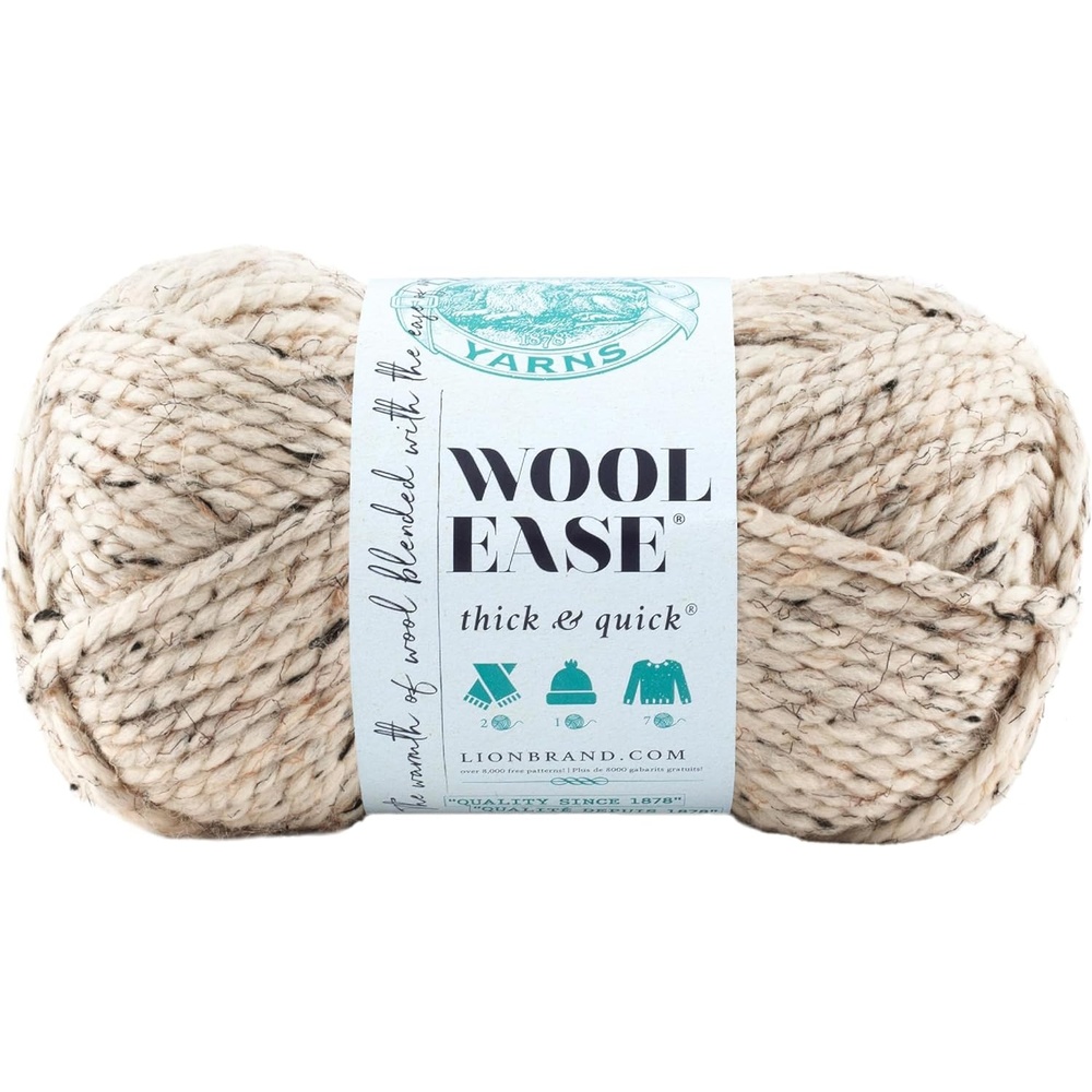 image:imageLion Brand Yarn WoolEase Thick amp Quick Yarn Celebration White 3 Pack Super Bulky Wool Acrylic Blend Fiber for Soft Hats Sweaters Chunky Blankets Yarn for Crochet Knitting Crafts WeavingOatmeal