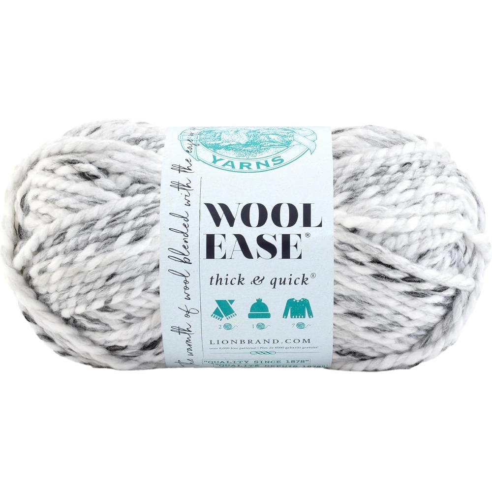 image:imageLion Brand Yarn WoolEase Thick amp Quick Yarn Celebration White 3 Pack Super Bulky Wool Acrylic Blend Fiber for Soft Hats Sweaters Chunky Blankets Yarn for Crochet Knitting Crafts WeavingMarble