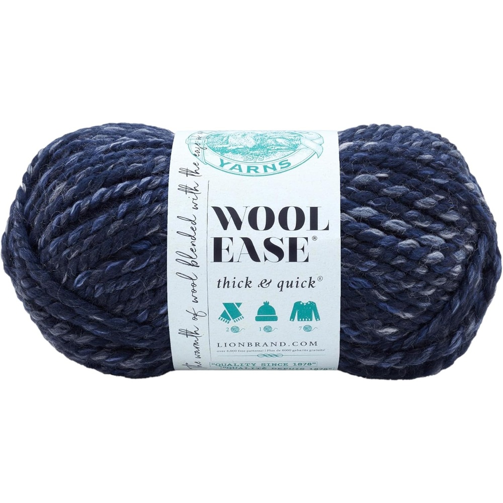 image:imageLion Brand Yarn WoolEase Thick and Quick Yarn Soft and Bulky Yarn for Knitting Crocheting and Crafting 3 Pack Abalone Super Bulky Wool Acrylic Blend Fiber for Soft Hats Sweaters Chunky Blankets Yarn for Crochet Knitting Crafts WeavingRiver Run