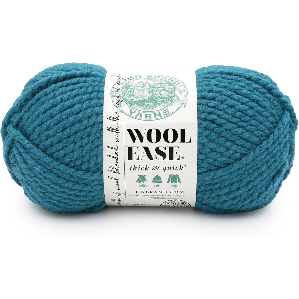 image:imageLion Brand Yarn WoolEase Thick and Quick Yarn Soft and Bulky Yarn for Knitting Crocheting and Crafting 3 Pack Abalone  Super Bulky Wool Acrylic Blend Fiber for Soft Hats Sweaters Chunky Blankets Yarn for Crochet Knitting Crafts WeavingMarine