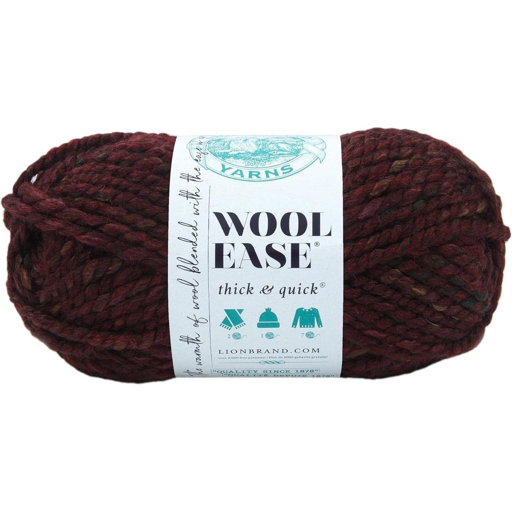image:imageLion Brand Yarn WoolEase Thick and Quick Yarn Soft and Bulky Yarn for Knitting Crocheting and Crafting 3 Pack Abalone Super Bulky Wool Acrylic Blend Fiber for Soft Hats Sweaters Chunky Blankets Yarn for Crochet Knitting Crafts WeavingSpiced Apple