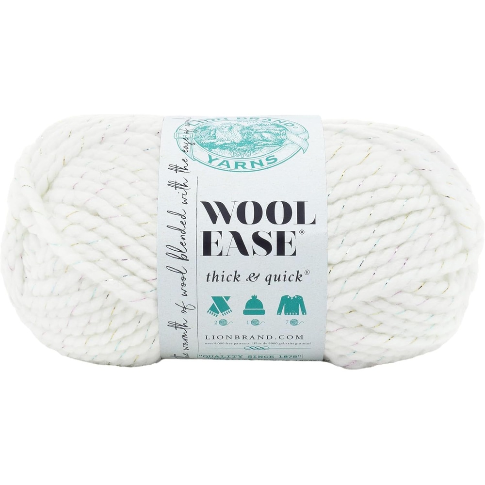 image:imageLion Brand Yarn WoolEase Thick and Quick Yarn Soft and Bulky Yarn for Knitting Crocheting and Crafting 3 Pack Abalone Super Bulky Wool Acrylic Blend Fiber for Soft Hats Sweaters Chunky Blankets Yarn for Crochet Knitting Crafts WeavingCelebration