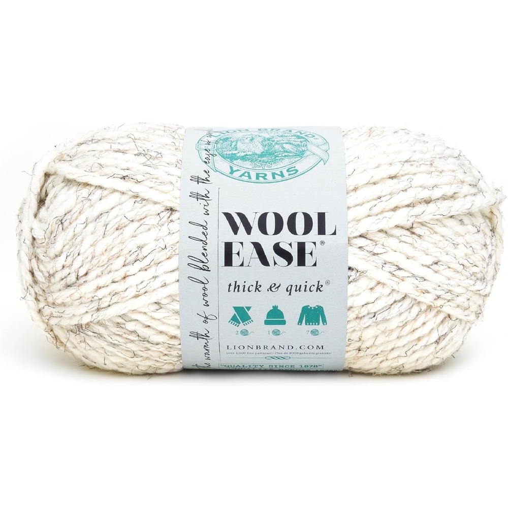 image:imageLion Brand Yarn WoolEase Thick and Quick Yarn Soft and Bulky Yarn for Knitting Crocheting and Crafting 3 Pack Abalone Super Bulky Wool Acrylic Blend Fiber for Soft Hats Sweaters Chunky Blankets Yarn for Crochet Knitting Crafts WeavingWheat
