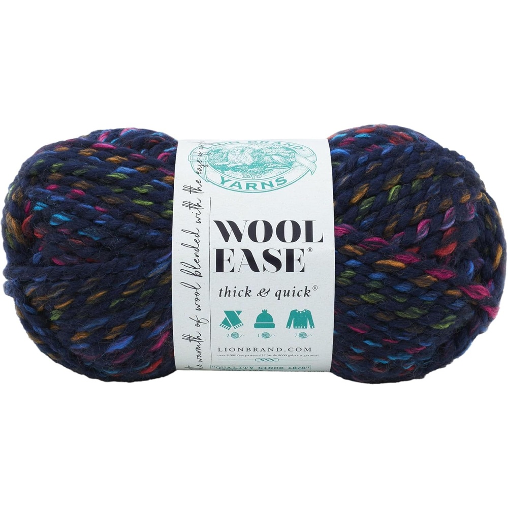 image:imageLion Brand Yarn WoolEase Thick and Quick Yarn Soft and Bulky Yarn for Knitting Crocheting and Crafting 3 Pack Abalone Super Bulky Wool Acrylic Blend Fiber for Soft Hats Sweaters Chunky Blankets Yarn for Crochet Knitting Crafts WeavingCity Lights
