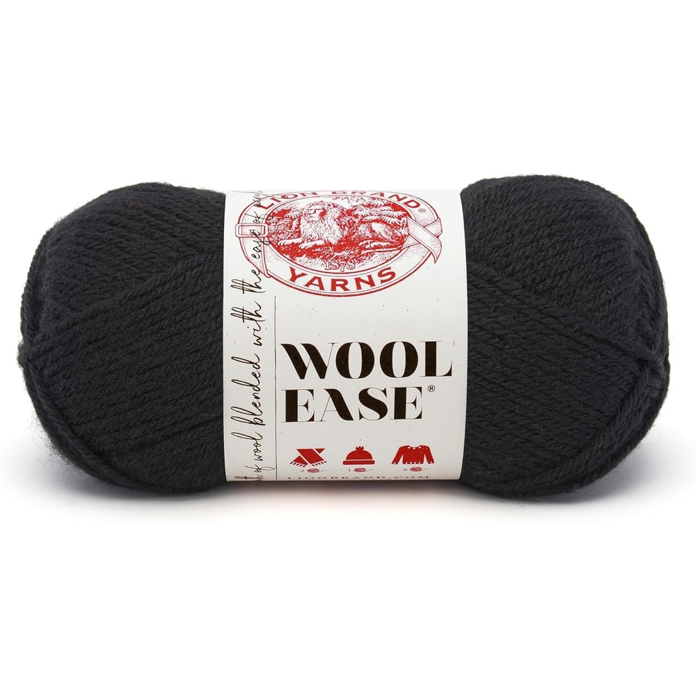 image:imageLion Brand Yarn WoolEase Yarn WorstedWeight Yarn for Knitting and Crocheting 1 Pack IcicleBlack