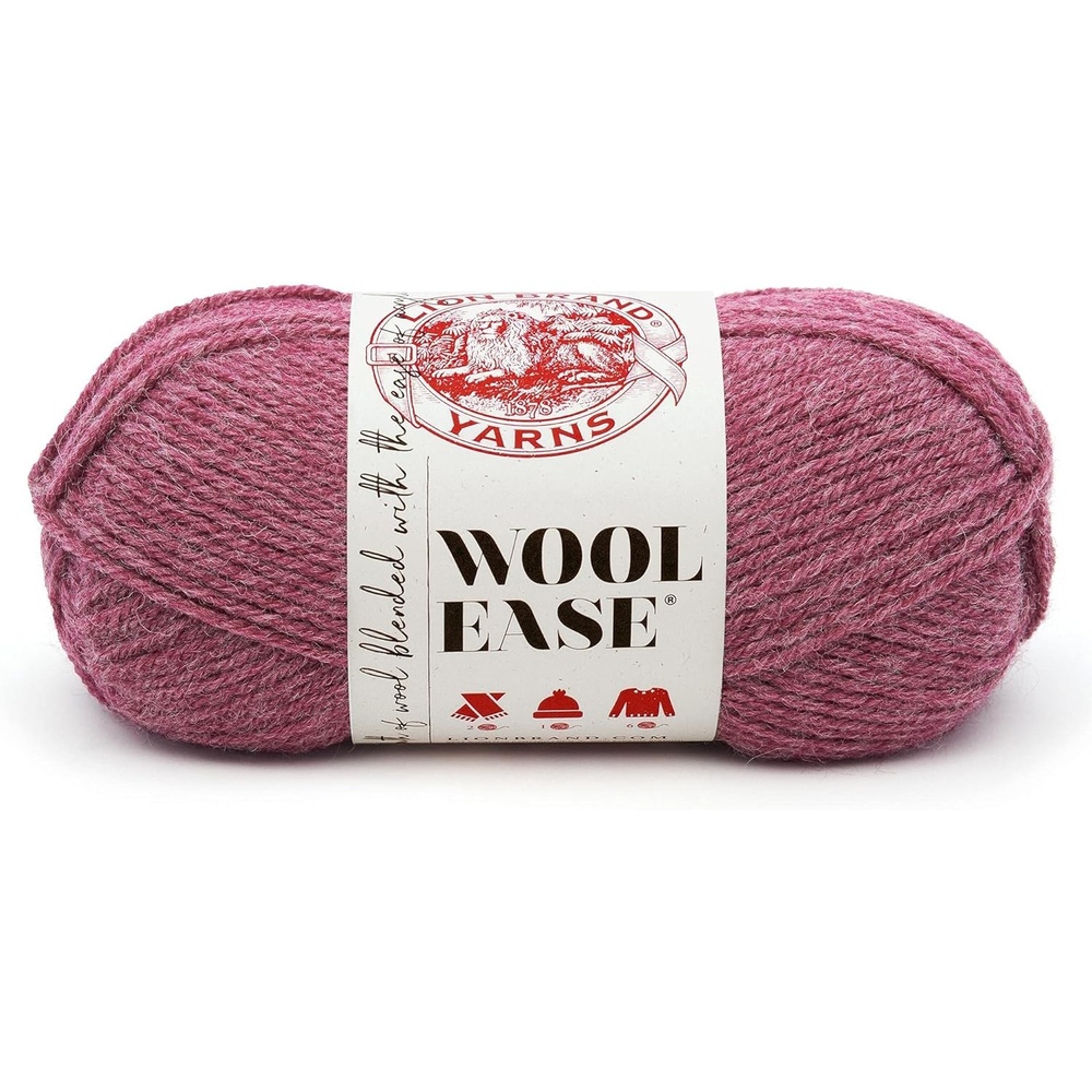 image:imageLion Brand Yarn WoolEase Yarn WorstedWeight Yarn for Knitting and Crocheting 1 Pack IcicleDark Rose Heather