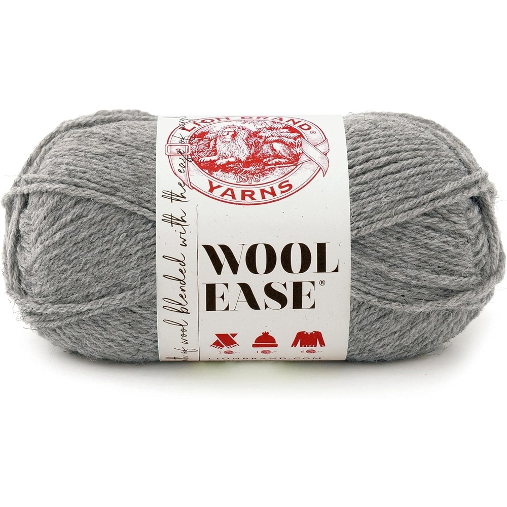 image:imageLion Brand Yarn WoolEase Yarn WorstedWeight Yarn for Knitting and Crocheting 1 Pack IcicleGrey Heather