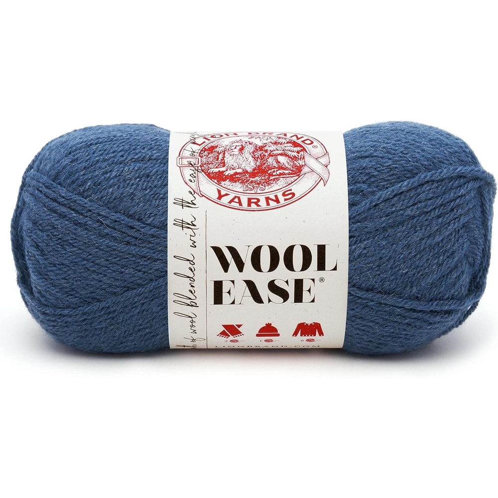 image:imageLion Brand Yarn WoolEase Yarn WorstedWeight Yarn for Knitting and Crocheting 1 Pack Natural HeatherDenim