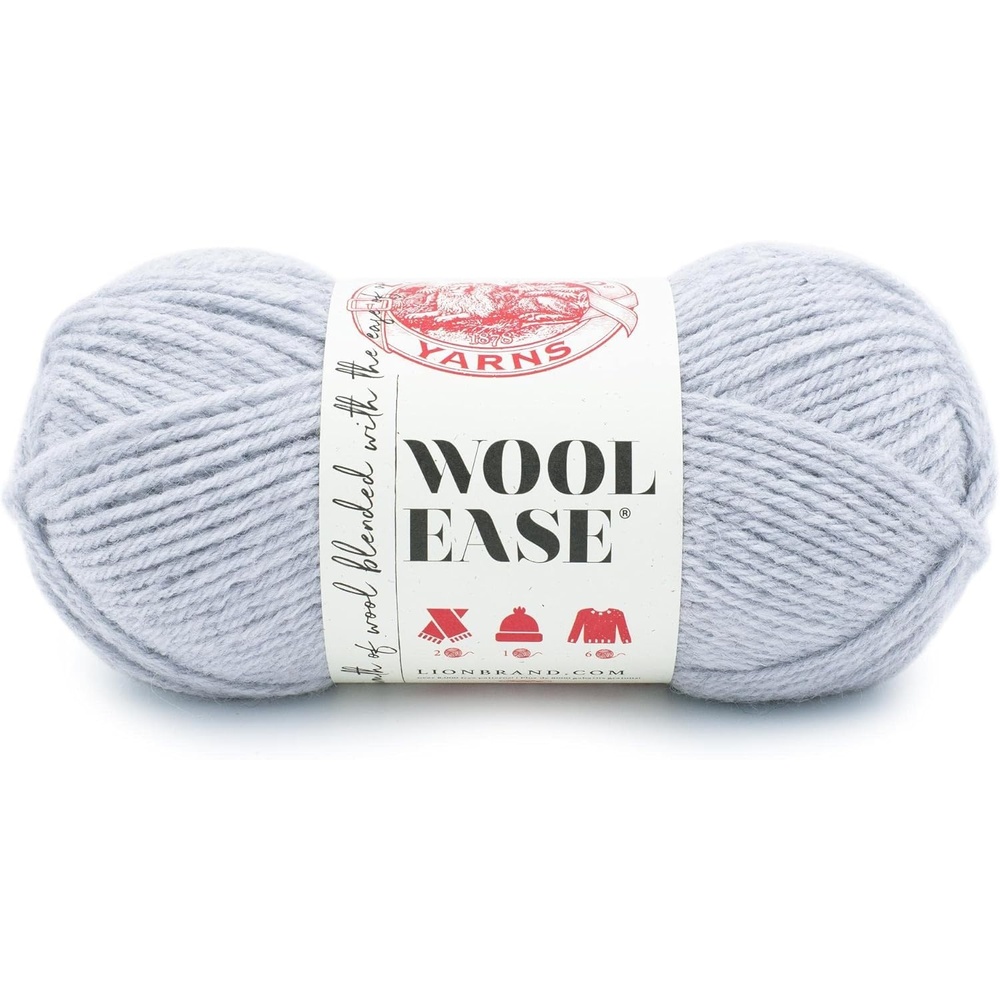 image:imageLion Brand Yarn WoolEase Yarn WorstedWeight Yarn for Knitting and Crocheting 1 Pack Natural HeatherIcicle