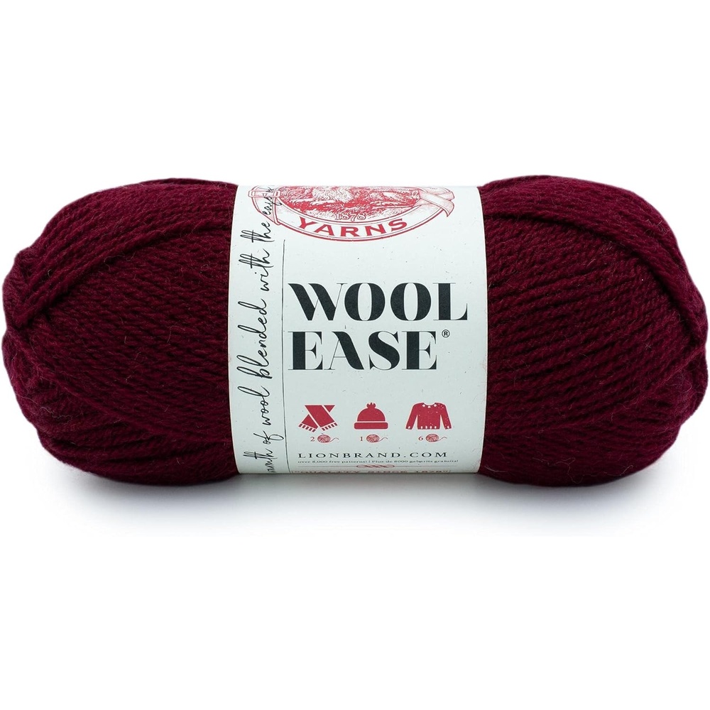 image:imageLion Brand Yarn WoolEase Yarn WorstedWeight Yarn for Knitting and Crocheting 1 Pack Natural HeatherTawny Port