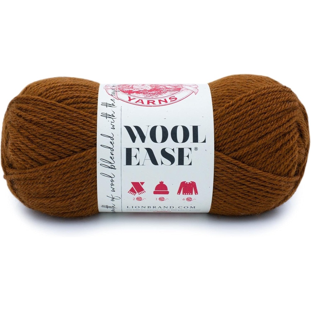 image:imageLion Brand Yarn WoolEase Yarn WorstedWeight Yarn for Knitting and Crocheting 1 Pack Natural HeatherUmber