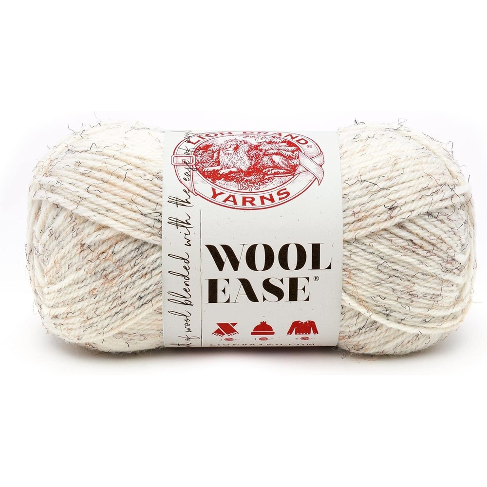 image:imageLion Brand Yarn WoolEase Yarn WorstedWeight Yarn for Knitting and Crocheting 1 Pack Natural HeatherWheat