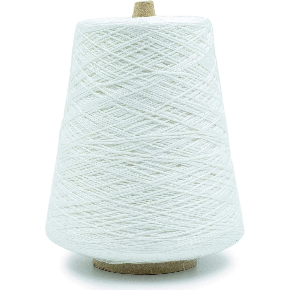 image:imageSilk City Fibers 32 Perle Mercerized Cotton Yarn for Machine Knitting Weaving and Crochet Ivory 1 Cone Designer Yarn for Premium Garments Delicate Shawls and Fine Weight ProjectsPure White