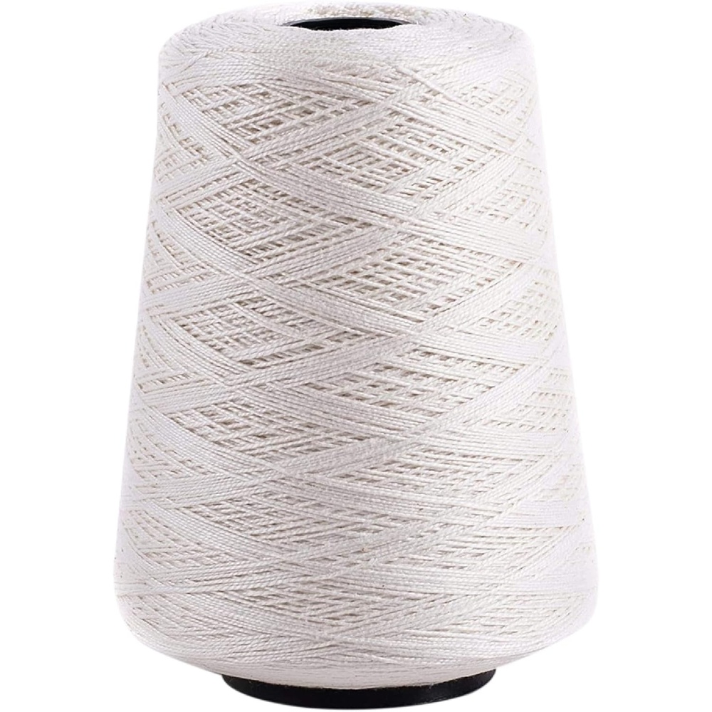 image:imageSilk City Fibers 52 Perle Mercerized Cotton Yarn for Machine Knitting Weaving and Crochet Hemp 1 Cone Designer Yarn for Premium Garments Delicate Shawls and Fingering Weight ProjectsIvory