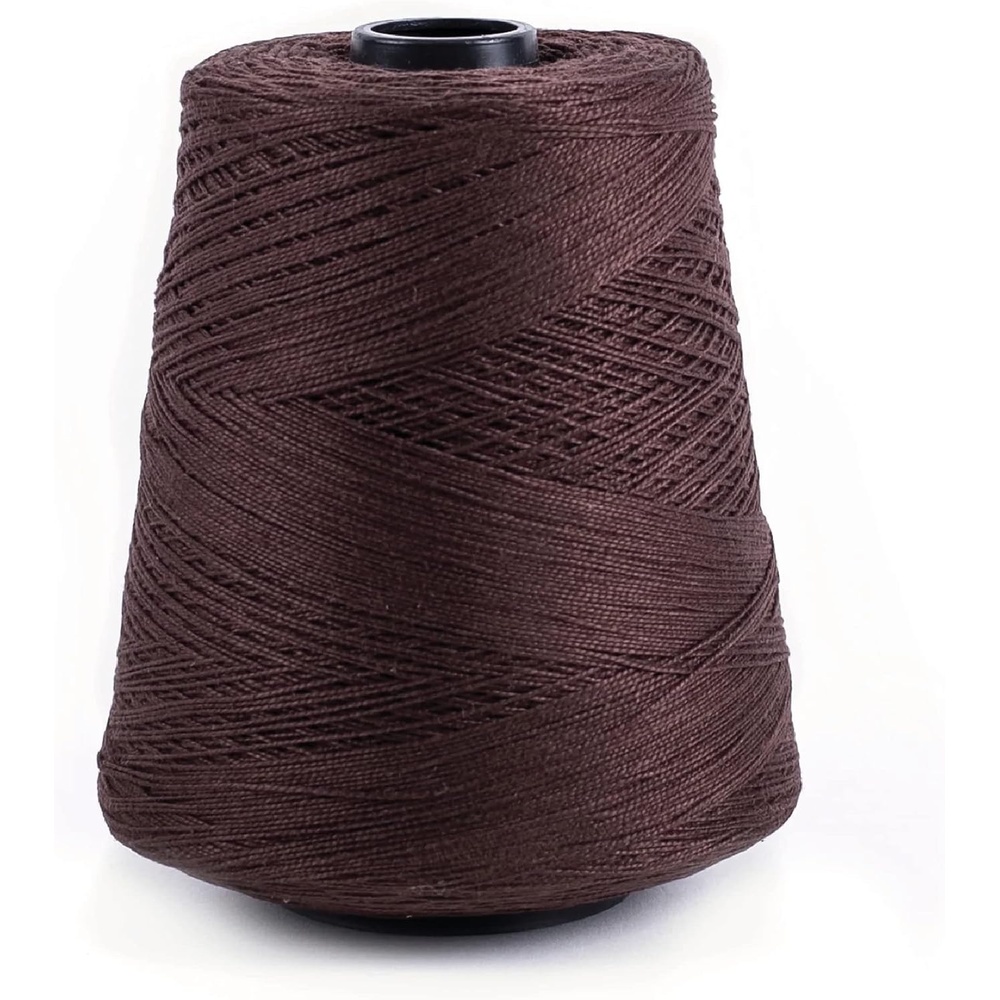 image:imageSilk City Fibers 52 Perle Mercerized Cotton Yarn for Machine Knitting Weaving and Crochet Hemp 1 Cone Designer Yarn for Premium Garments Delicate Shawls and Fingering Weight ProjectsDark Truffles