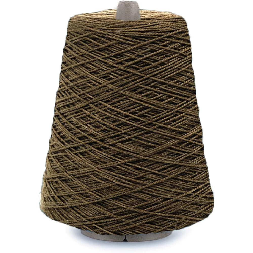 image:imageSilk City Fibers 52 Perle Mercerized Cotton Yarn for Machine Knitting Weaving and Crochet Hemp 1 Cone Designer Yarn for Premium Garments Delicate Shawls and Fingering Weight ProjectsDark Mushroom
