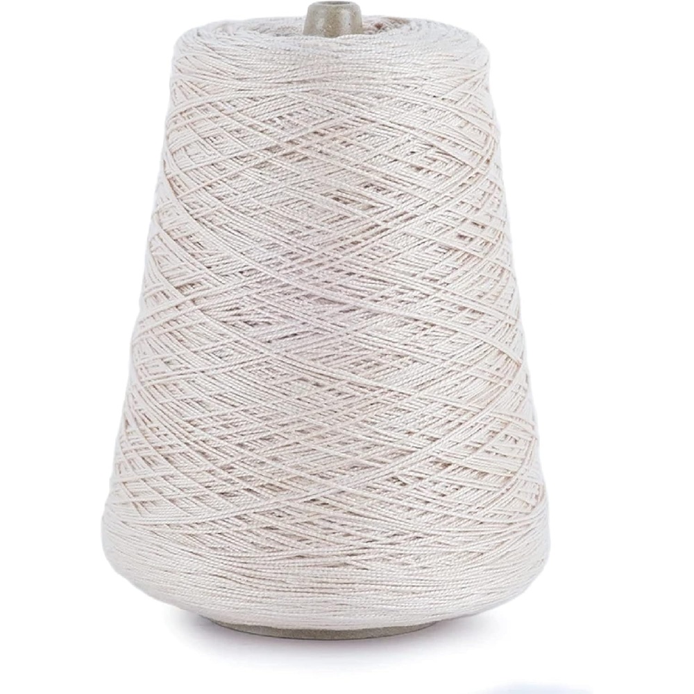 image:imageSilk City Fibers 52 Perle Mercerized Cotton Yarn for Machine Knitting Weaving and Crochet Hemp 1 Cone Designer Yarn for Premium Garments Delicate Shawls and Fingering Weight ProjectsSoft Wheat