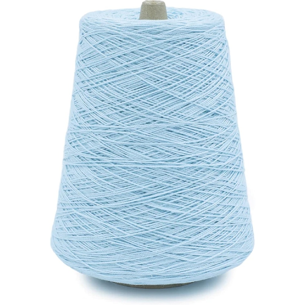 image:imageSilk City Fibers 52 Perle Mercerized Cotton Yarn for Machine Knitting Weaving and Crochet Hemp 1 Cone Designer Yarn for Premium Garments Delicate Shawls and Fingering Weight ProjectsBaby Blue