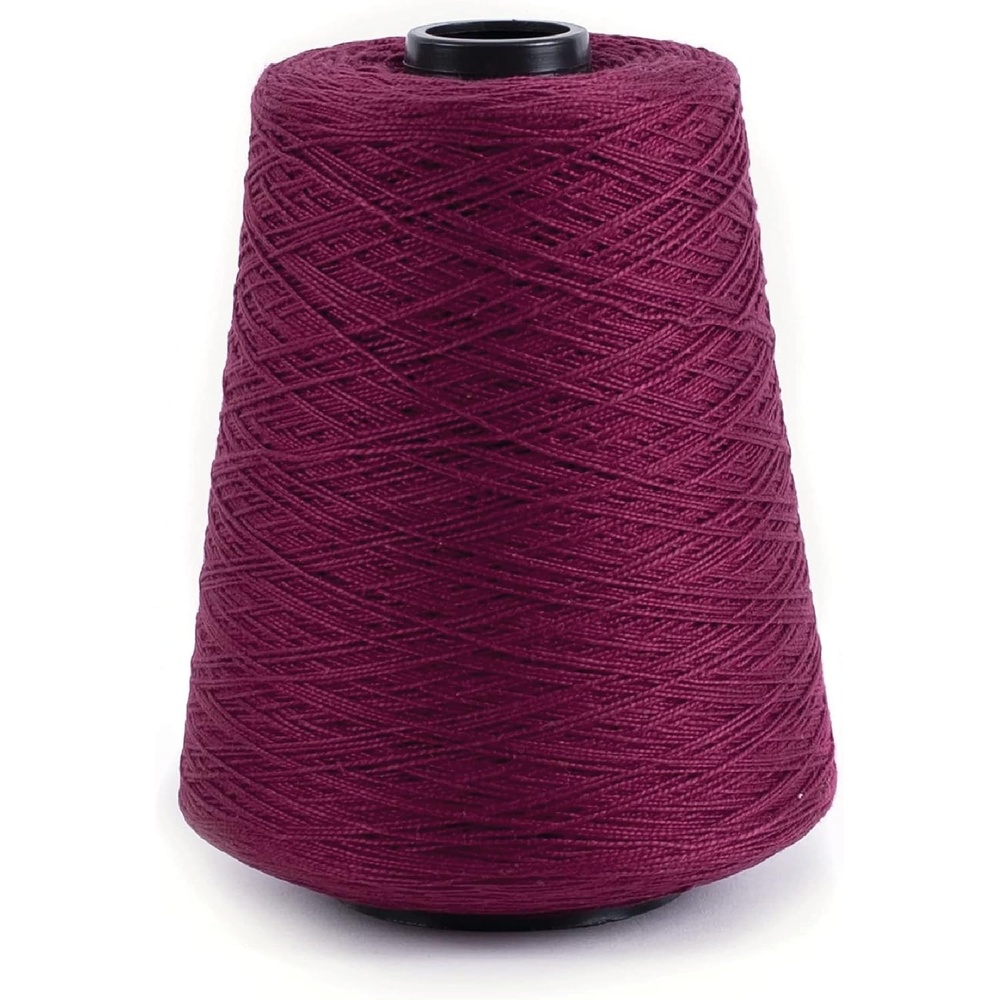 image:imageSilk City Fibers 52 Perle Mercerized Cotton Yarn for Machine Knitting Weaving and Crochet Hemp 1 Cone Designer Yarn for Premium Garments Delicate Shawls and Fingering Weight ProjectsBurgundy