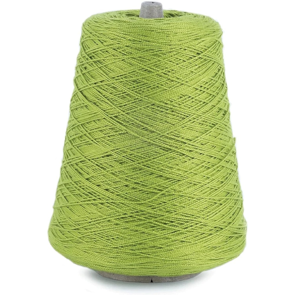 image:imageSilk City Fibers 52 Perle Mercerized Cotton Yarn for Machine Knitting Weaving and Crochet Hemp 1 Cone Designer Yarn for Premium Garments Delicate Shawls and Fingering Weight ProjectsChartreuse