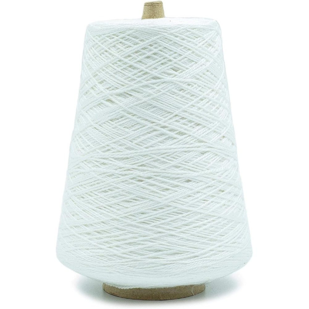 image:imageSilk City Fibers 52 Perle Mercerized Cotton Yarn for Machine Knitting Weaving and Crochet Hemp 1 Cone Designer Yarn for Premium Garments Delicate Shawls and Fingering Weight ProjectsPure White