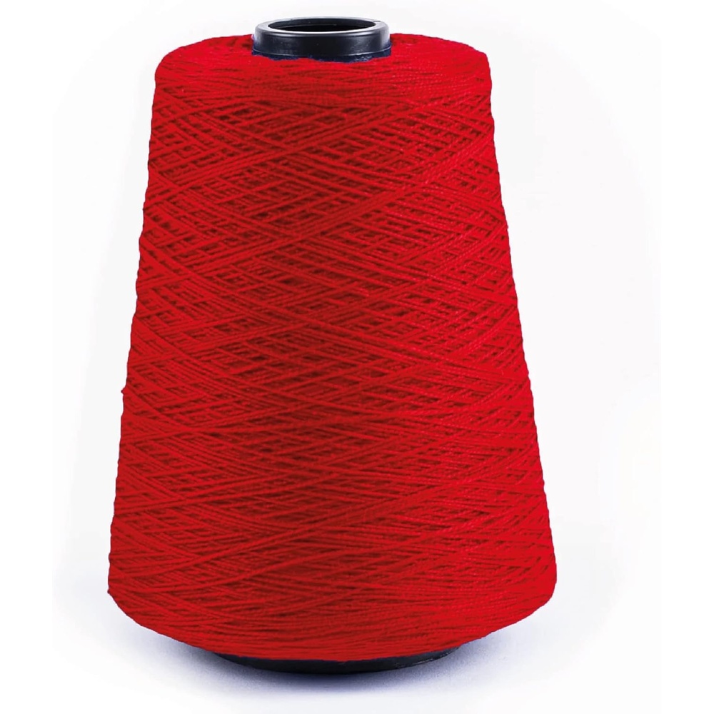 image:imageSilk City Fibers 52 Perle Mercerized Cotton Yarn for Machine Knitting Weaving and Crochet Hemp 1 Cone Designer Yarn for Premium Garments Delicate Shawls and Fingering Weight ProjectsDeep Red