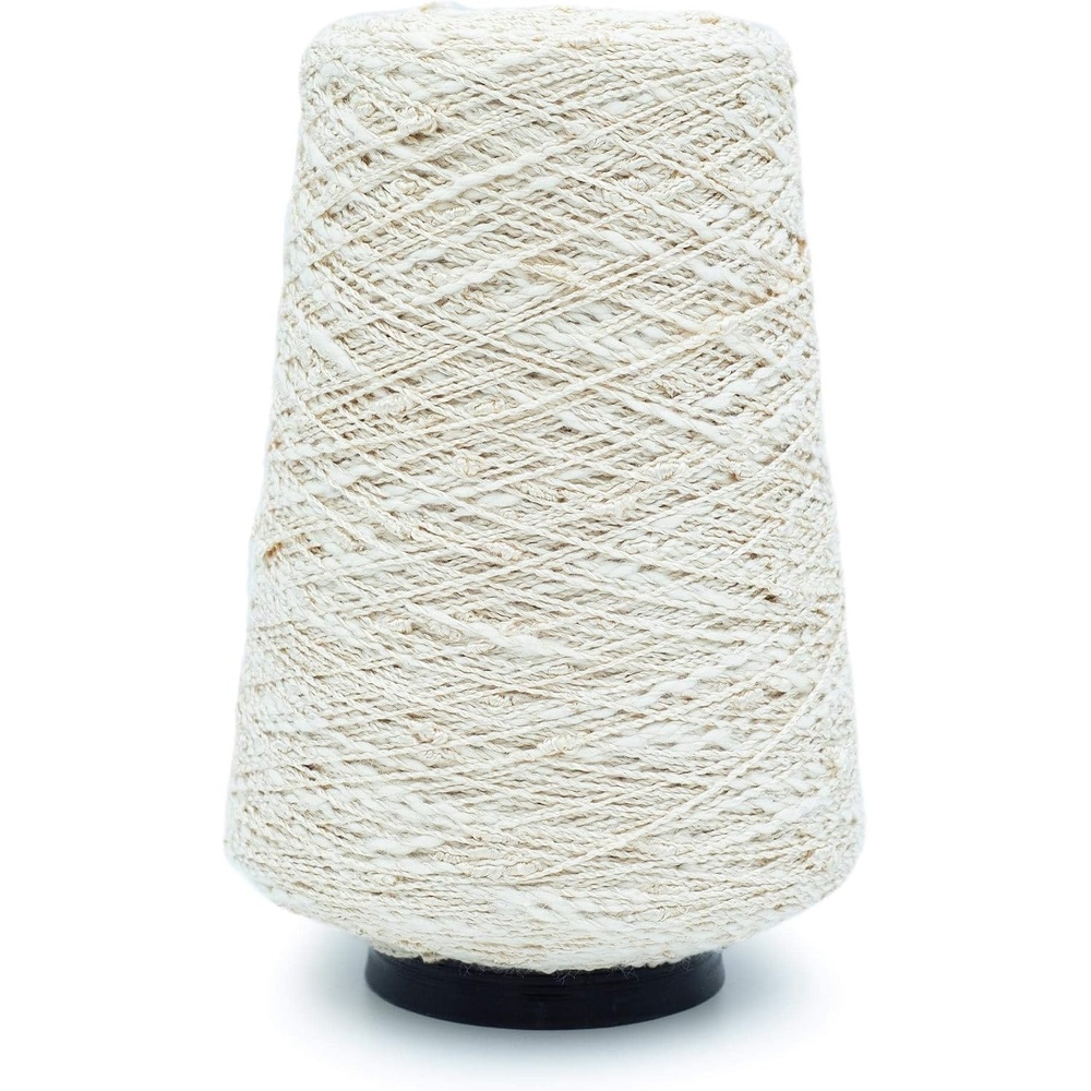 image:imageSilk City Fibers Avanti Rayon Slub Cotton Blend Yarn for Machine Knitting Weaving and Crochet Sky 1 Cone Designer Yarn for Premium Garments Textured Shawls and DK Weight Novelty ProjectsIvory