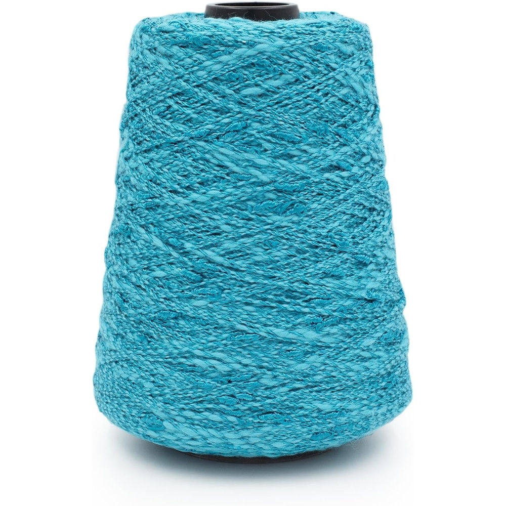 image:imageSilk City Fibers Avanti Rayon Slub Cotton Blend Yarn for Machine Knitting Weaving and Crochet Sky 1 Cone Designer Yarn for Premium Garments Textured Shawls and DK Weight Novelty ProjectsCaribbean