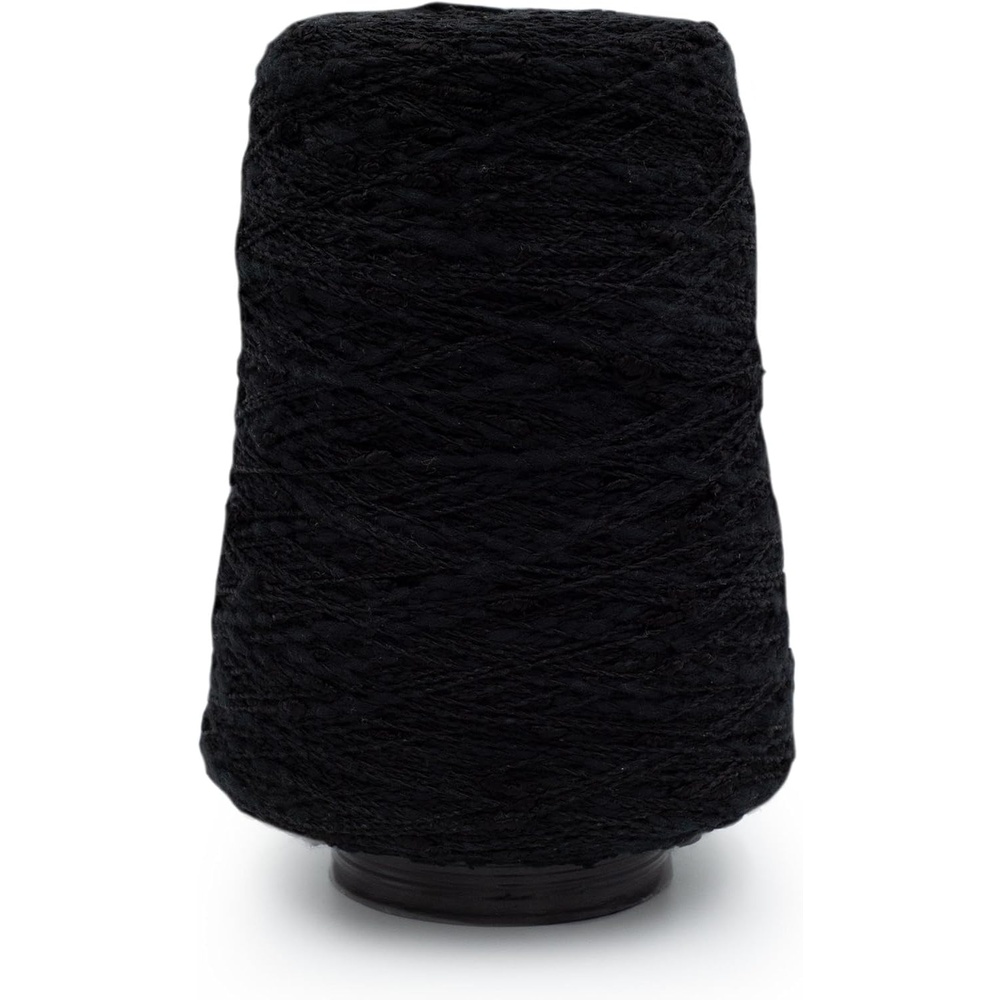 image:imageSilk City Fibers Avanti Rayon Slub Cotton Blend Yarn for Machine Knitting Weaving and Crochet Sky 1 Cone Designer Yarn for Premium Garments Textured Shawls and DK Weight Novelty ProjectsBlack