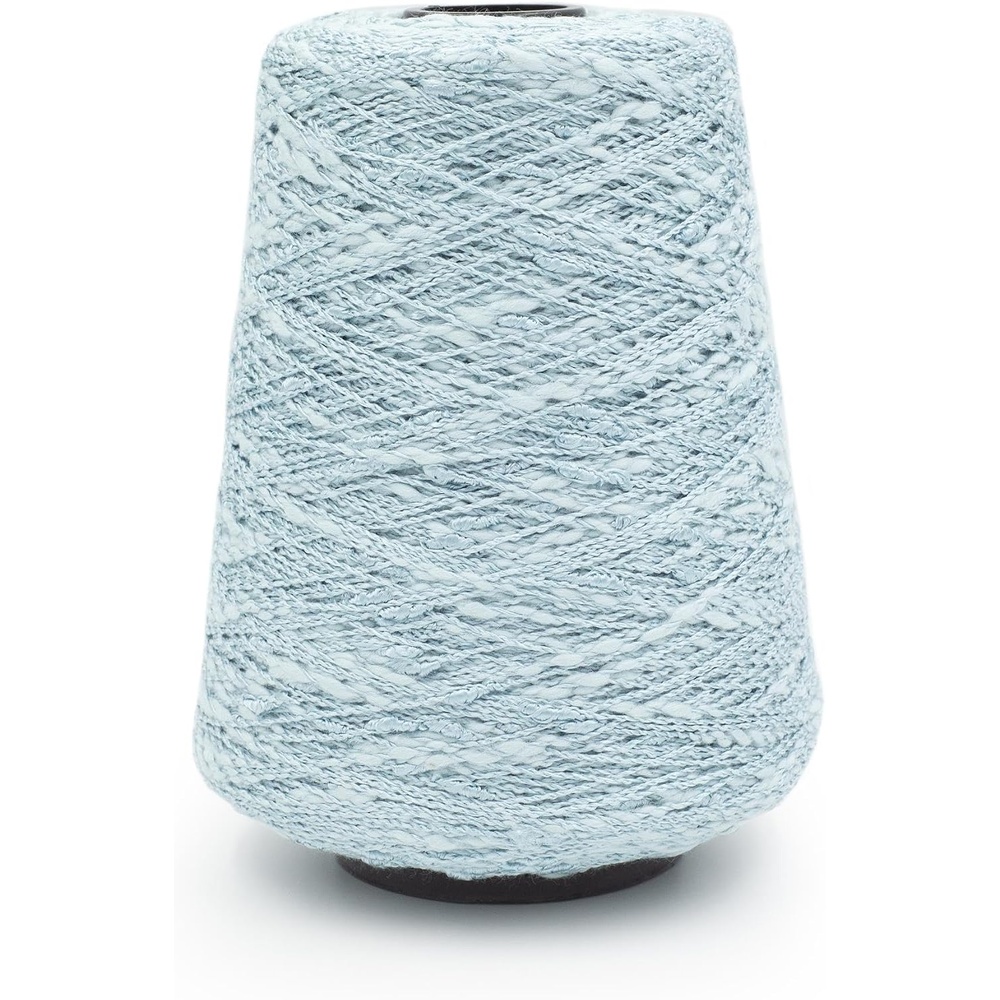 image:imageSilk City Fibers Avanti Rayon Slub Cotton Blend Yarn for Machine Knitting Weaving and Crochet Sky 1 Cone Designer Yarn for Premium Garments Textured Shawls and DK Weight Novelty ProjectsSky