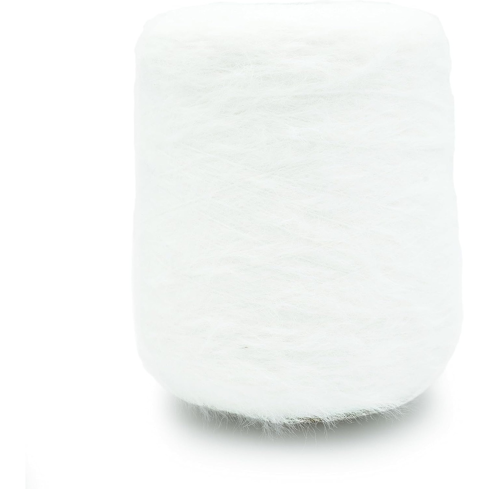 image:imageSilk City Fibers Furry Polyamide Yarn for Machine Knitting Weaving and Crochet Black 1 Cone Designer Fur Yarn for Premium Garments Soft Trims and Lace Weight ProjectsWhite