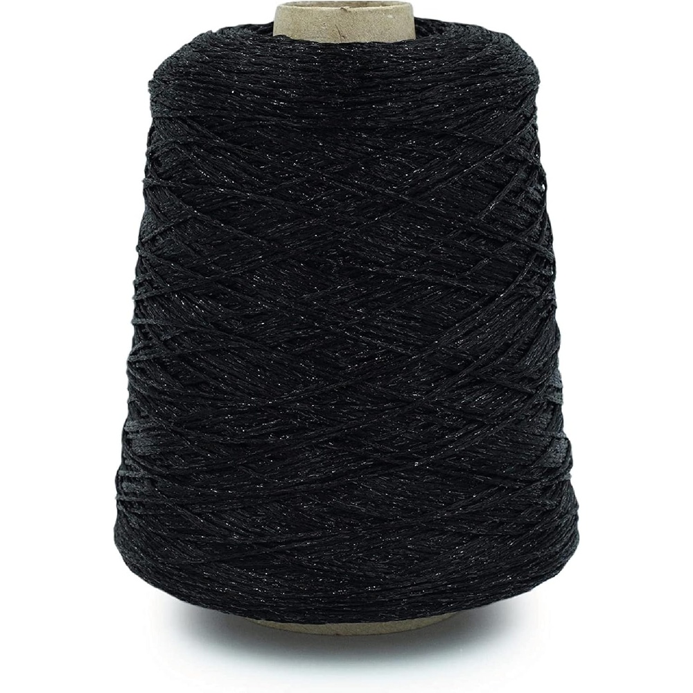 image:imageSilk City Fibers Galaxy Metallic Yarn for Machine Knitting Weaving and Crochet Sapphire 1 Cone Designer Yarn for Premium Garments Soft Shawls and Fine Weight ProjectsOnyx