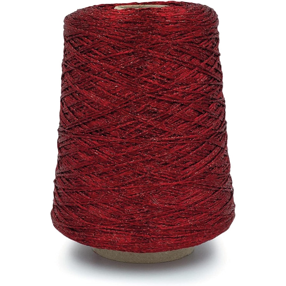 image:imageSilk City Fibers Galaxy Metallic Yarn for Machine Knitting Weaving and Crochet Sapphire 1 Cone Designer Yarn for Premium Garments Soft Shawls and Fine Weight ProjectsRuby