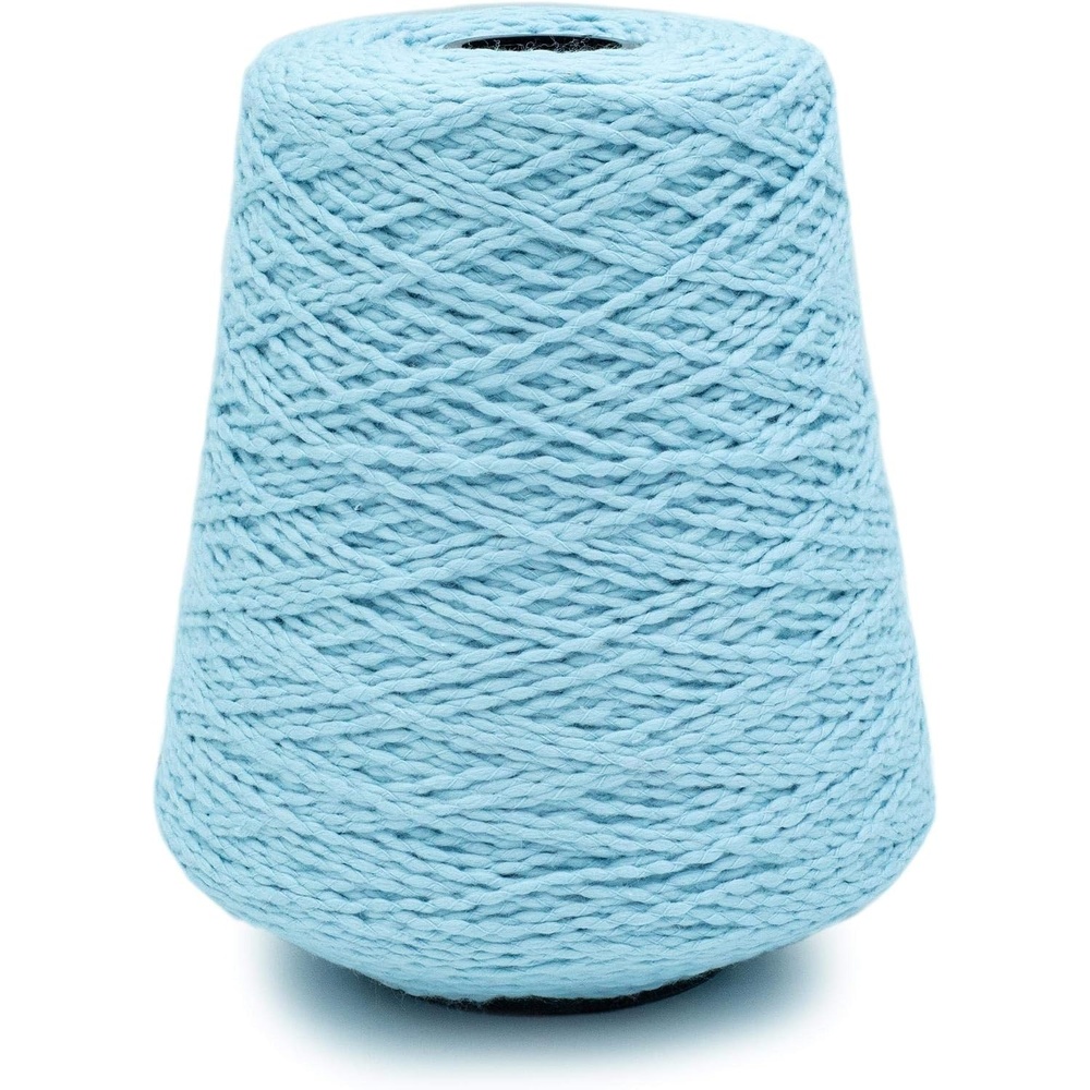 image:imageSilk City Fibers Softball Cotton Yarn for Machine Knitting Weaving and Crochet Blue Bonnet 1 Cone Designer Yarn for Premium Garments Soft Shawls and Textured BlanketsBallet Blue