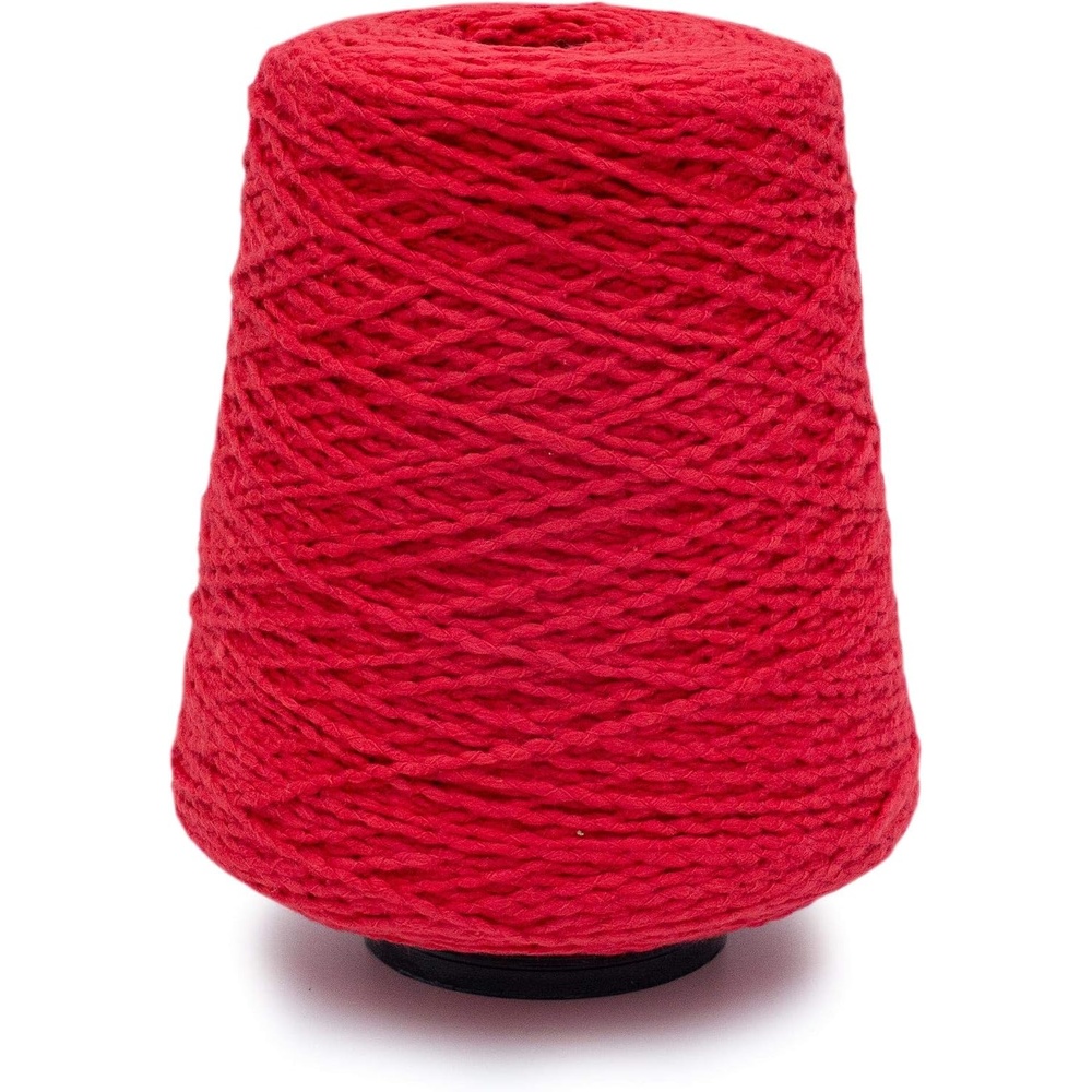 image:imageSilk City Fibers Softball Cotton Yarn for Machine Knitting Weaving and Crochet Blue Bonnet 1 Cone Designer Yarn for Premium Garments Soft Shawls and Textured BlanketsVermillion