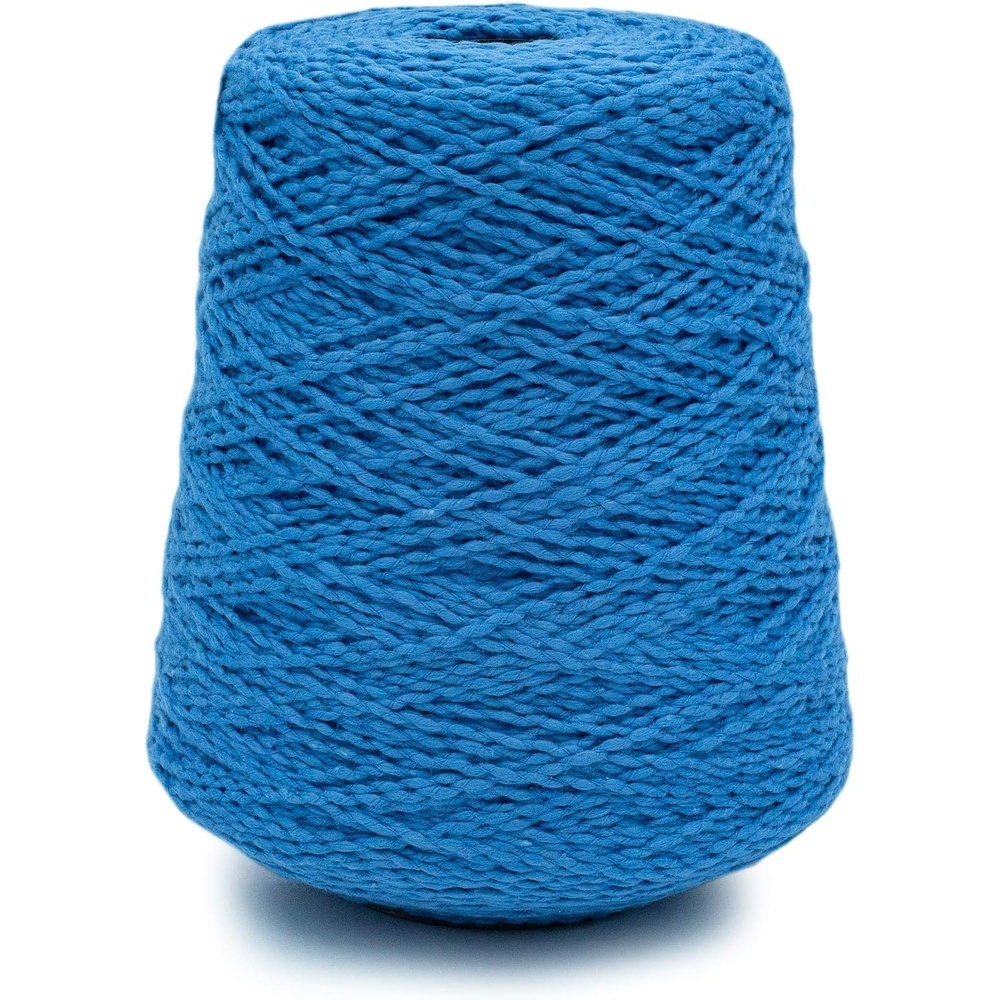 image:imageSilk City Fibers Softball Cotton Yarn for Machine Knitting Weaving and Crochet Blue Bonnet 1 Cone Designer Yarn for Premium Garments Soft Shawls and Textured BlanketsSpa Blue