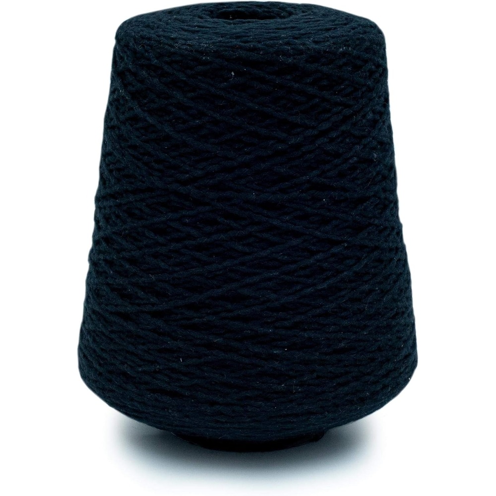 image:imageSilk City Fibers Softball Cotton Yarn for Machine Knitting Weaving and Crochet Blue Bonnet 1 Cone Designer Yarn for Premium Garments Soft Shawls and Textured BlanketsOnyx