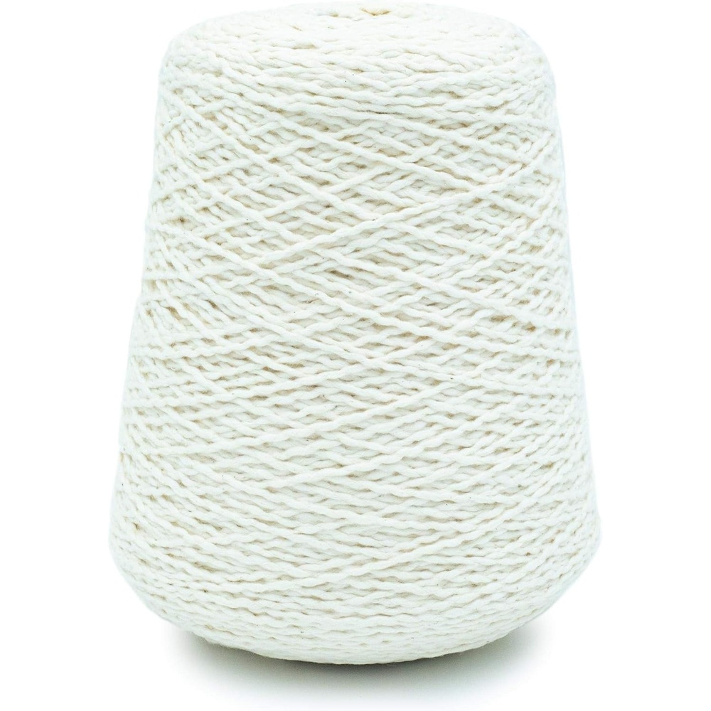 image:imageSilk City Fibers Softball Cotton Yarn for Machine Knitting Weaving and Crochet Blue Bonnet 1 Cone Designer Yarn for Premium Garments Soft Shawls and Textured BlanketsNaturale